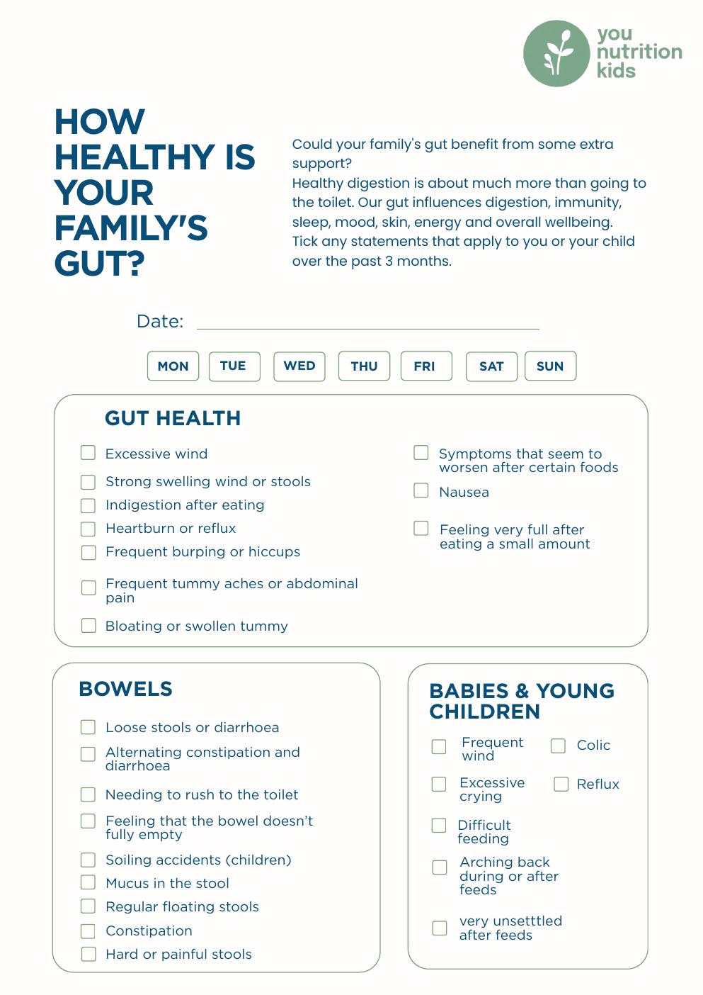 Family Gut Health Checklist
